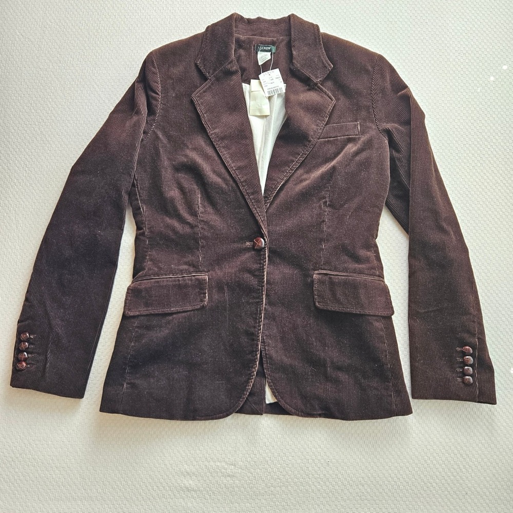 J.Crew Cotton Corduroy Blazer Jacket 10 Chocolate Brown Academia Classic Preppy